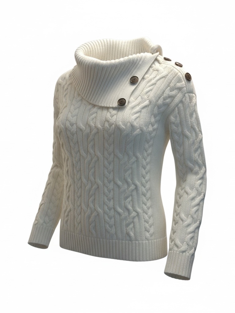 Banana Republic Merino Wool Alpaca Blend Cable Knit Sweater S
